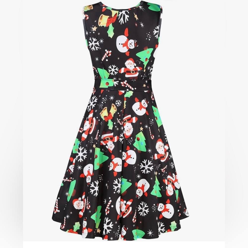 Women’s Plus Size Christmas Holiday Sleeveless Fit & Flare Party Dress Sz 18 2x